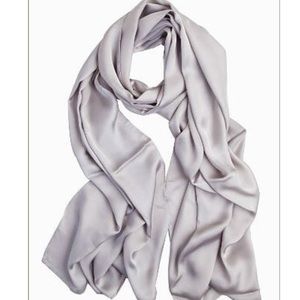 Rectangle 100% pure silk scarf - silver